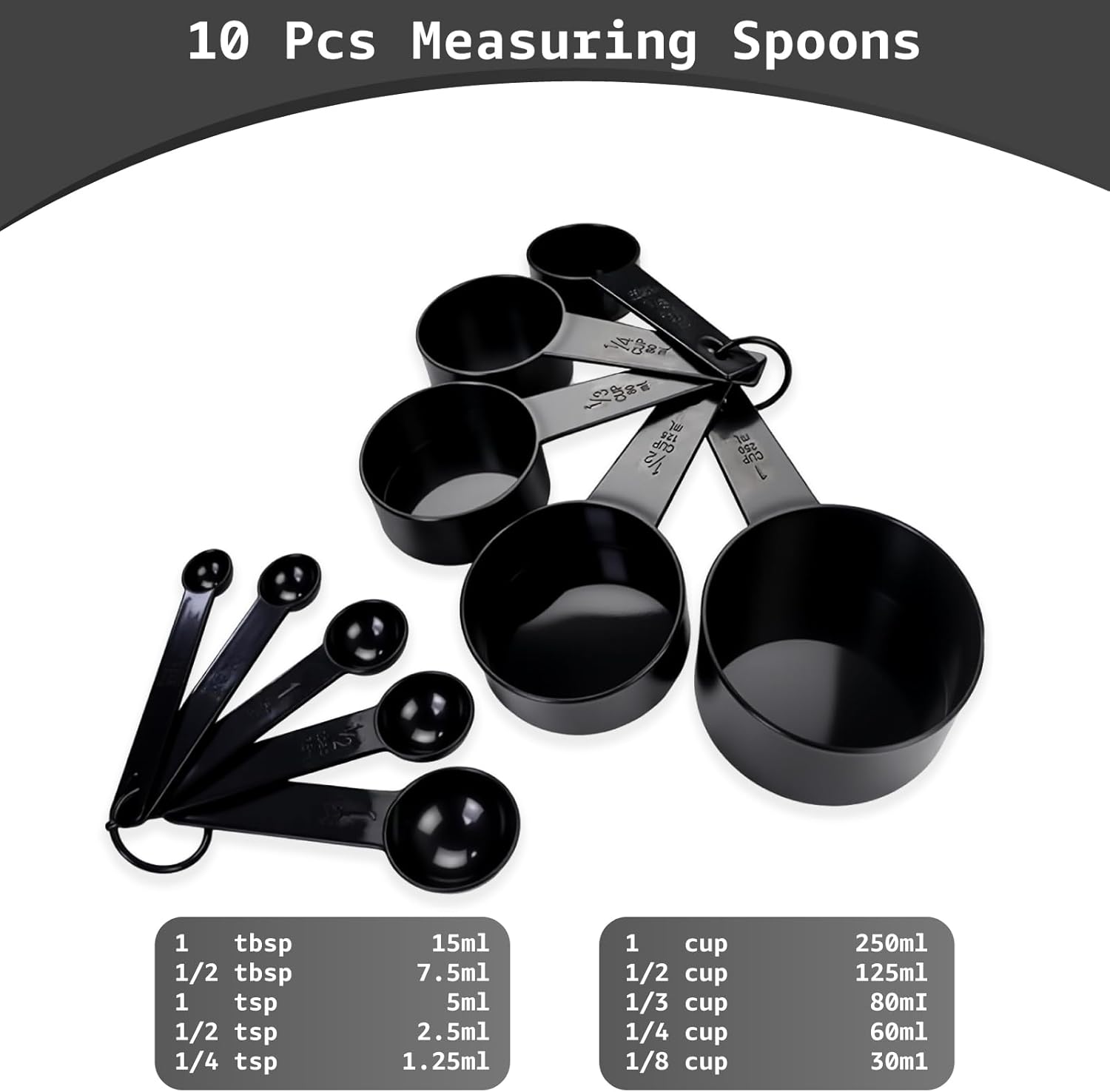 10pcs Measuring Cups and Spoons Set, BPA-Free Plastic Kitchen Baking Tools with Engraved Markings, Stackable Design for Dry & Liquid Ingredients (Pink)