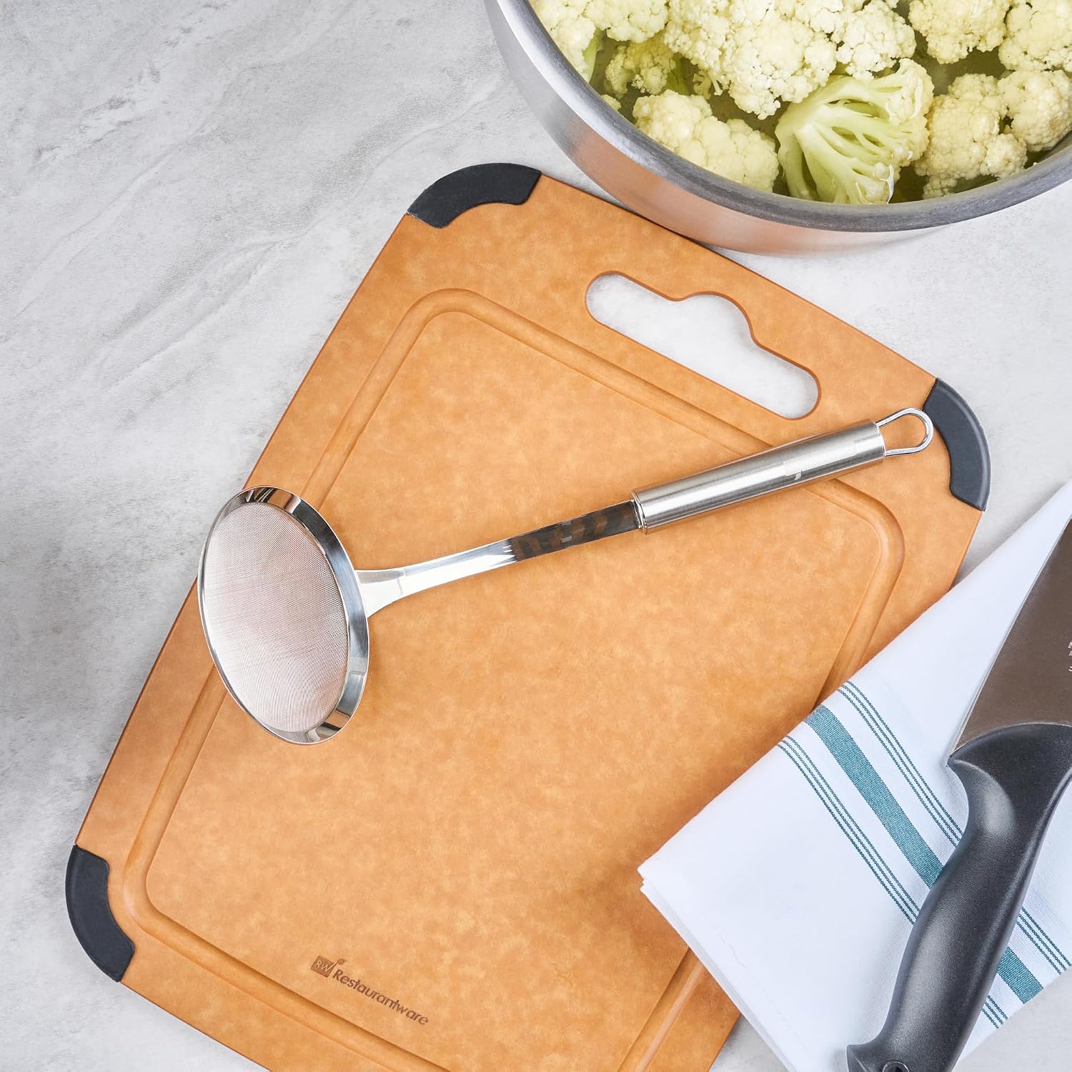 11.5 in Stainless Steel Fine Mesh Strainer - German Standard Sieve Sifter with Ergonomic Handle, Dishwasher Safe - Reinforced Metal Food Strainer for Quinoa, Soup, Sauce, Baking