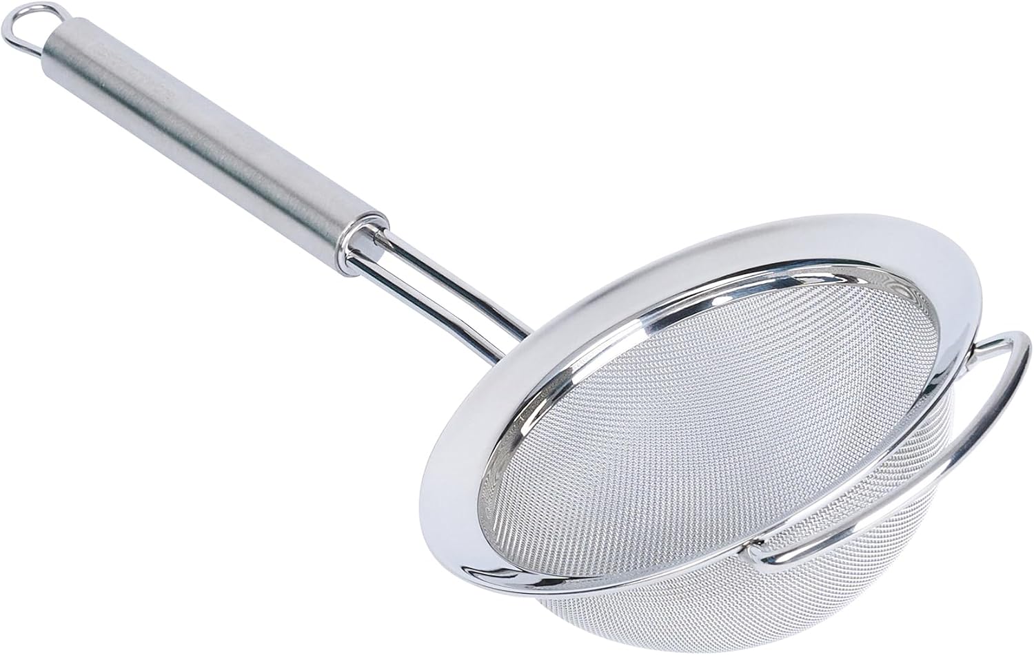 11.5 in Stainless Steel Fine Mesh Strainer - German Standard Sieve Sifter with Ergonomic Handle, Dishwasher Safe - Reinforced Metal Food Strainer for Quinoa, Soup, Sauce, Baking