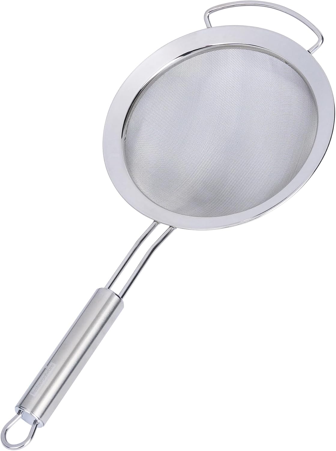 11.5 in Stainless Steel Fine Mesh Strainer - German Standard Sieve Sifter with Ergonomic Handle, Dishwasher Safe - Reinforced Metal Food Strainer for Quinoa, Soup, Sauce, Baking