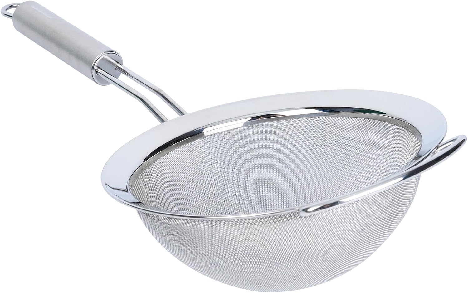 11.5 in Stainless Steel Fine Mesh Strainer - German Standard Sieve Sifter with Ergonomic Handle, Dishwasher Safe - Reinforced Metal Food Strainer for Quinoa, Soup, Sauce, Baking
