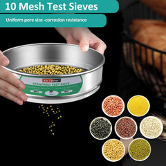 10 mesh Standard Mesh Lab Sieves Laboratory Sample Test Analysis Sieve Dia 7.88 Inches