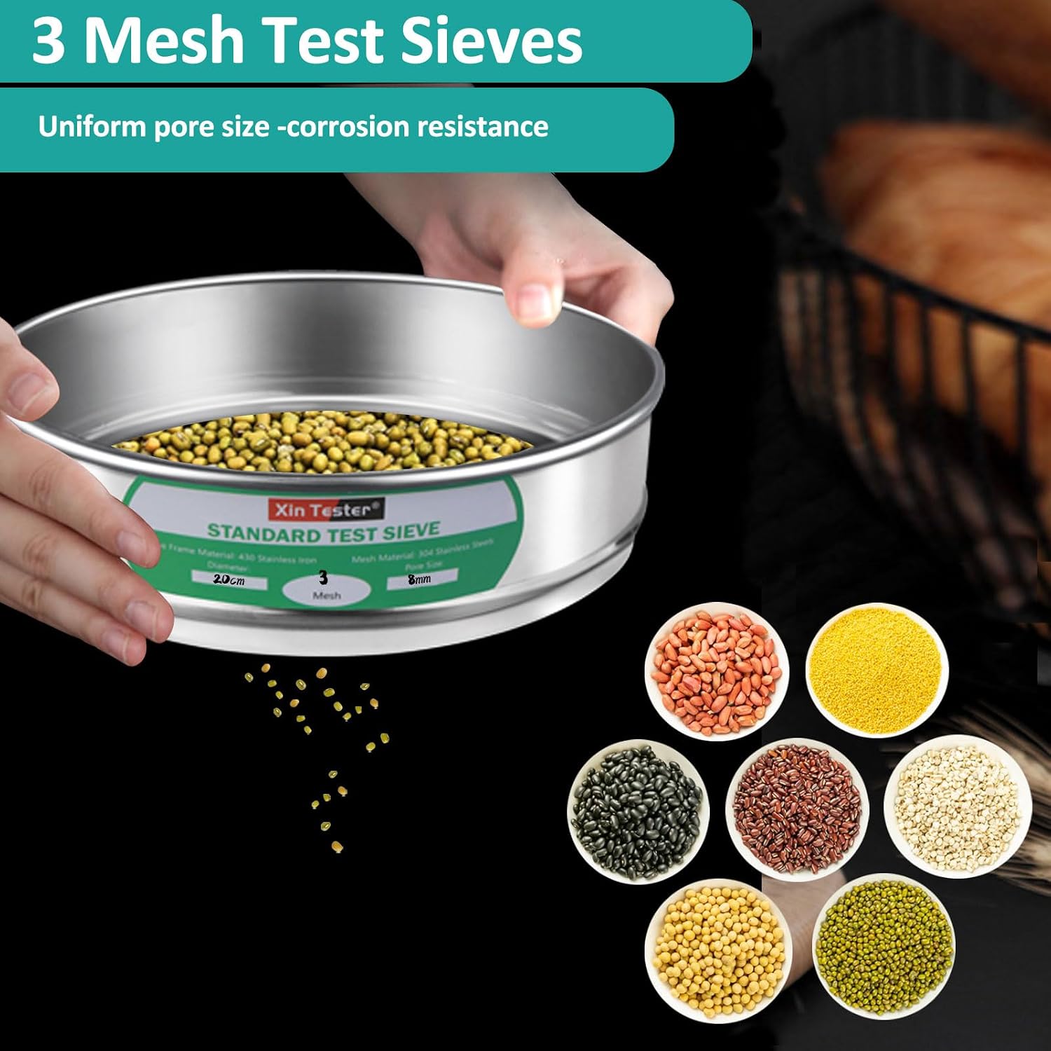 10 mesh Standard Mesh Lab Sieves Laboratory Sample Test Analysis Sieve Dia 7.88 Inches
