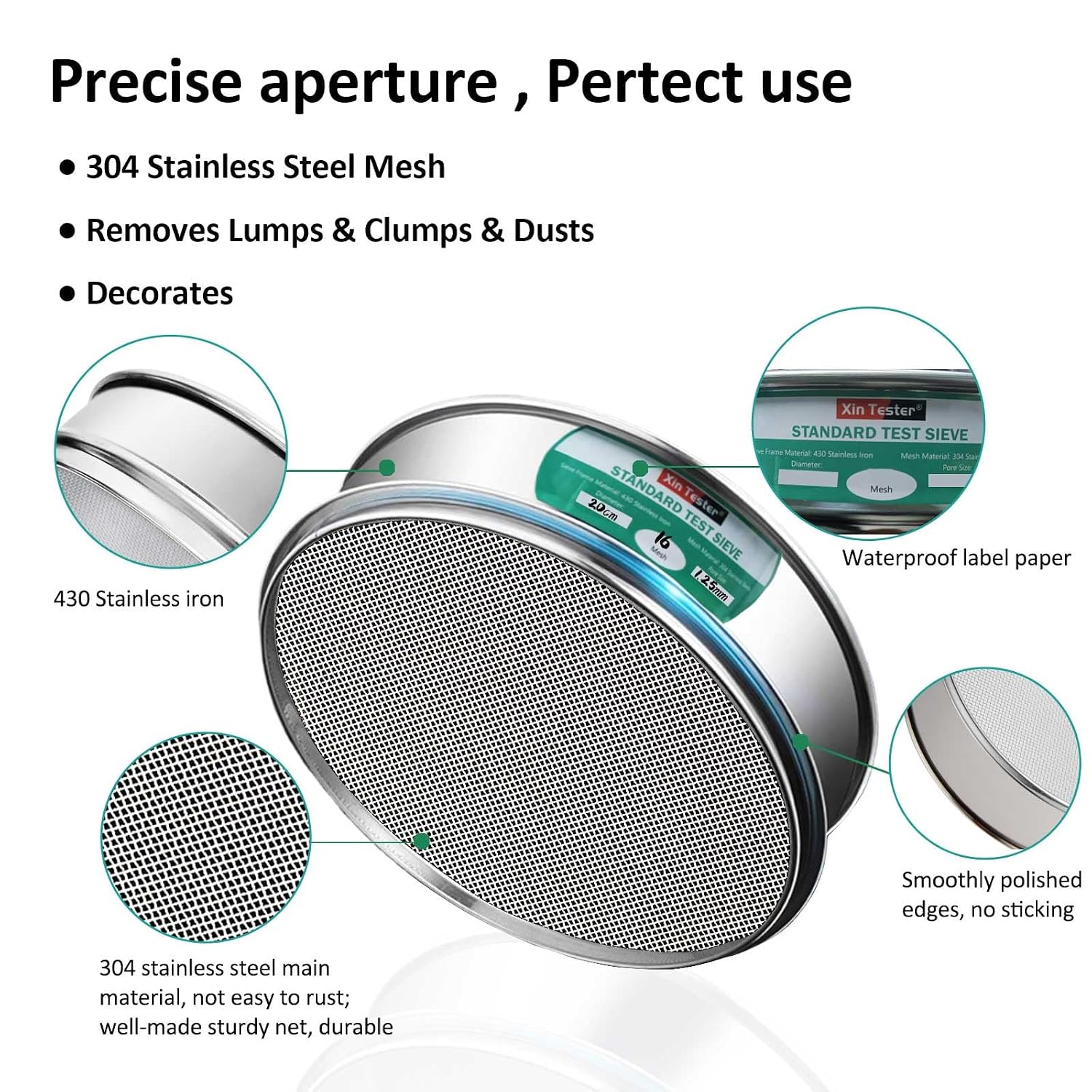 10 mesh Standard Mesh Lab Sieves Laboratory Sample Test Analysis Sieve Dia 7.88 Inches