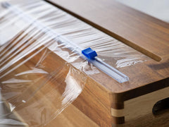 12" Acacia Wood Plastic Wrap and Foil Dispenser with Slide Cutter | Fits Costco Kirkland 3000ft Plastic Roll