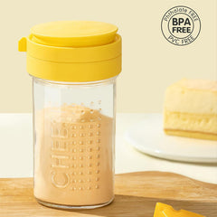 12-Ounce Glass Parmesan Cheese Shaker with Airtight Lid - Anti-Clogging Dispenser for Grated Cheese, Sugar, Matcha & Spices