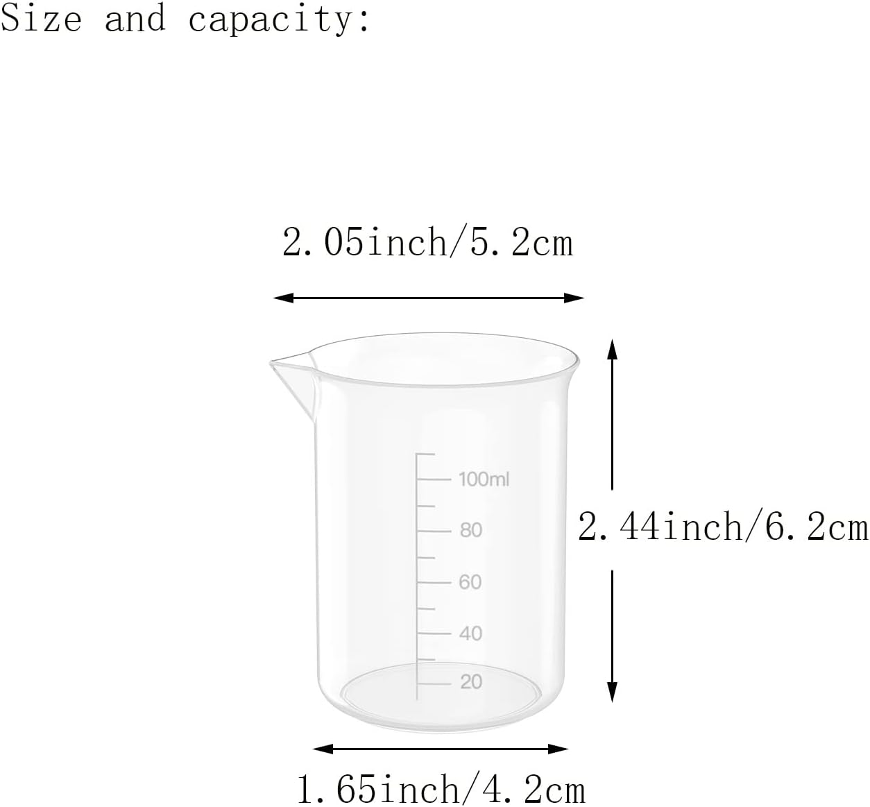 12 Pcs 3.4 Oz Transparent Experiment Measuring Cup | 100ml Plastic Beaker for Science Experiment, Measuring