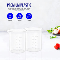 12 Pcs 3.4 Oz Transparent Experiment Measuring Cup | 100ml Plastic Beaker for Science Experiment, Measuring