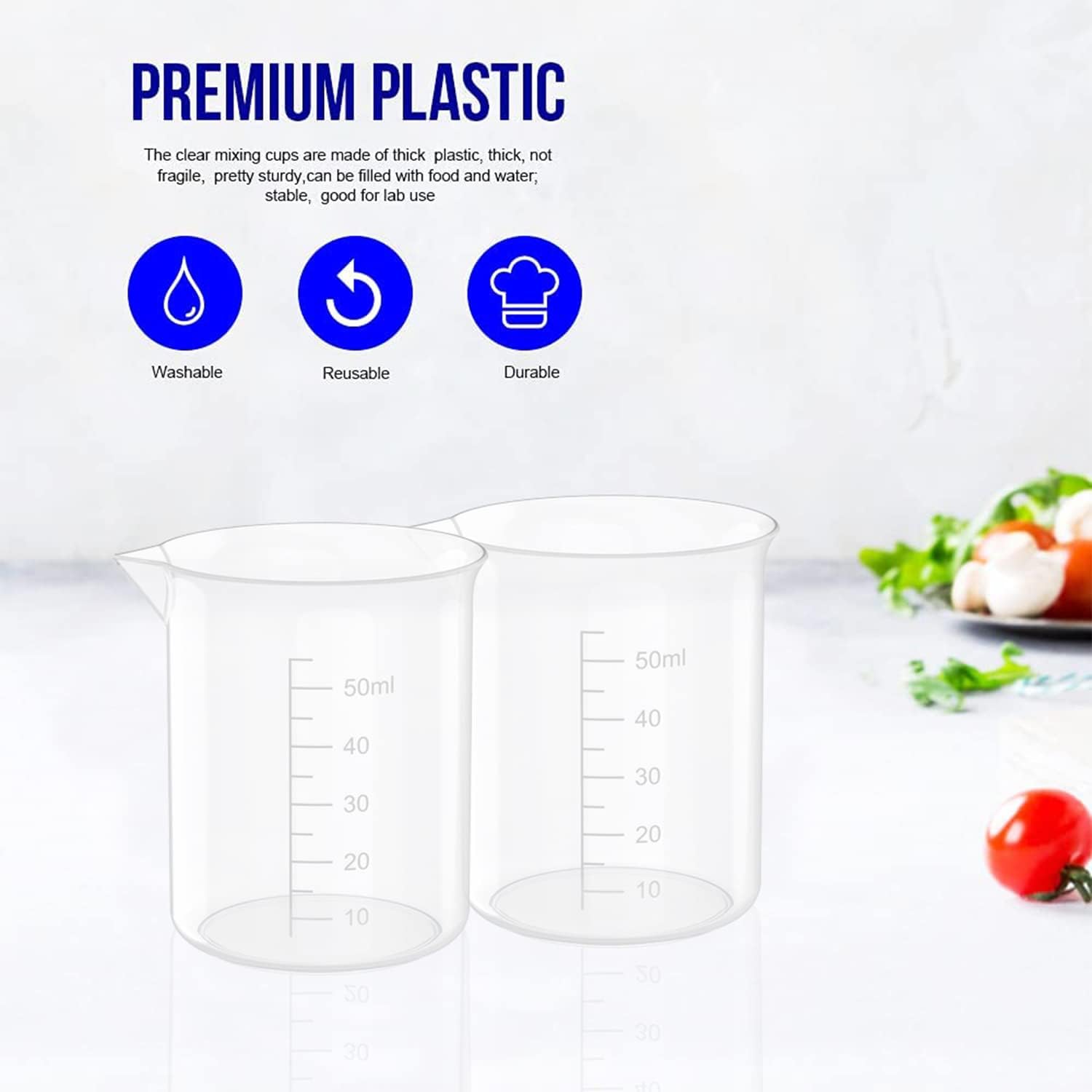 12 Pcs 3.4 Oz Transparent Experiment Measuring Cup | 100ml Plastic Beaker for Science Experiment, Measuring