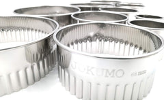 11 Piece Graduated Sizes Fluted Edge Round Pastry/Cookie Cutter Set Heavy Duty 18/8 304 Stainless Steel – Metal Engrave Size –Tin Storage Box for Scones, Pastries, Baking, Desserts, Muffins