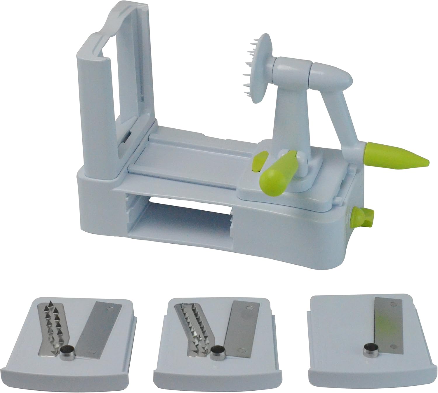" 3-Blade Spiral Vegetable Slicer - Zucchini, Spaghetti Noodle Maker for Fruits & Veggies, Tabletop Design"