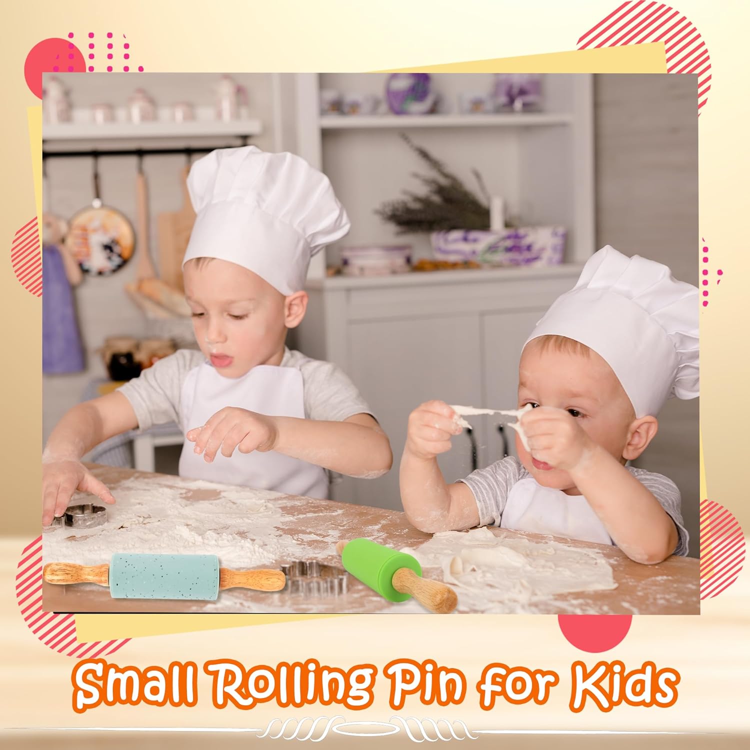11 Pcs 9 Inch Mini Rolling Pins Small Silicone Rolling Pin Colorful Rolling Pins for Kids Kitchen Baking Pastry Cake Cookie Chef Role-playing Game, 11 Colors