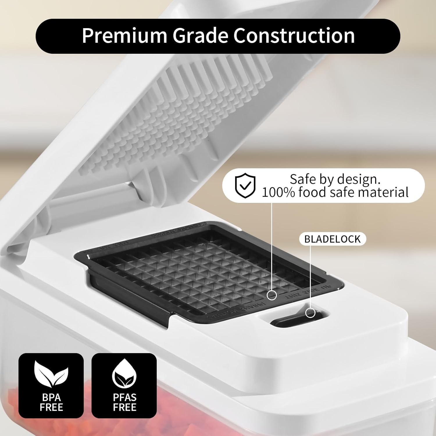 11-in-1 Vegetable Chopper, 420 Food-Grade Stainless Steel Blades, 7.2 Cup Container with Colander, BPA & PFAS Free, Dishwasher Safe