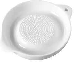 1 Pack Advanced Ceramic Grater Plate for Ginger, Garlic, Onion, Cheese, Lemon, Chocolate, Vegetables and Fruits in Kitchen, White, 4 Inches
