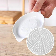1 Pack Advanced Ceramic Grater Plate for Ginger, Garlic, Onion, Cheese, Lemon, Chocolate, Vegetables and Fruits in Kitchen, White, 4 Inches