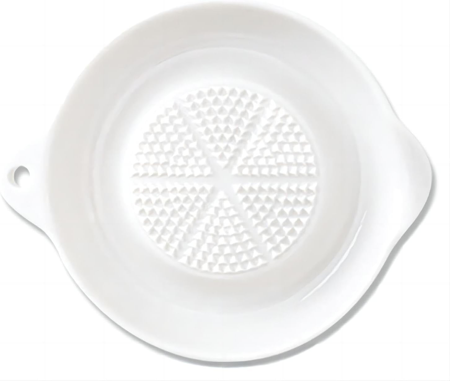 1 Pack Advanced Ceramic Grater Plate for Ginger, Garlic, Onion, Cheese, Lemon, Chocolate, Vegetables and Fruits in Kitchen, White, 4 Inches