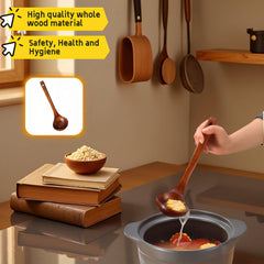10" Premium Wooden Spoon for Cooking, Natural Teak - Non Drip, Heat Resistant & Comfort Grip, Handmade Smooth Wood Soup Spoon for Stirring, Serving, Non Stick Pots/Hot Soups and Broths
