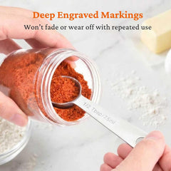 14PCS Measuring Spoons Set, 1 tbsp, 1/2 tbsp, and 1-1/16tsp Stainless Steel Measuring Spoons for Cooking Baking Spice Jars and Liquid Ingredients