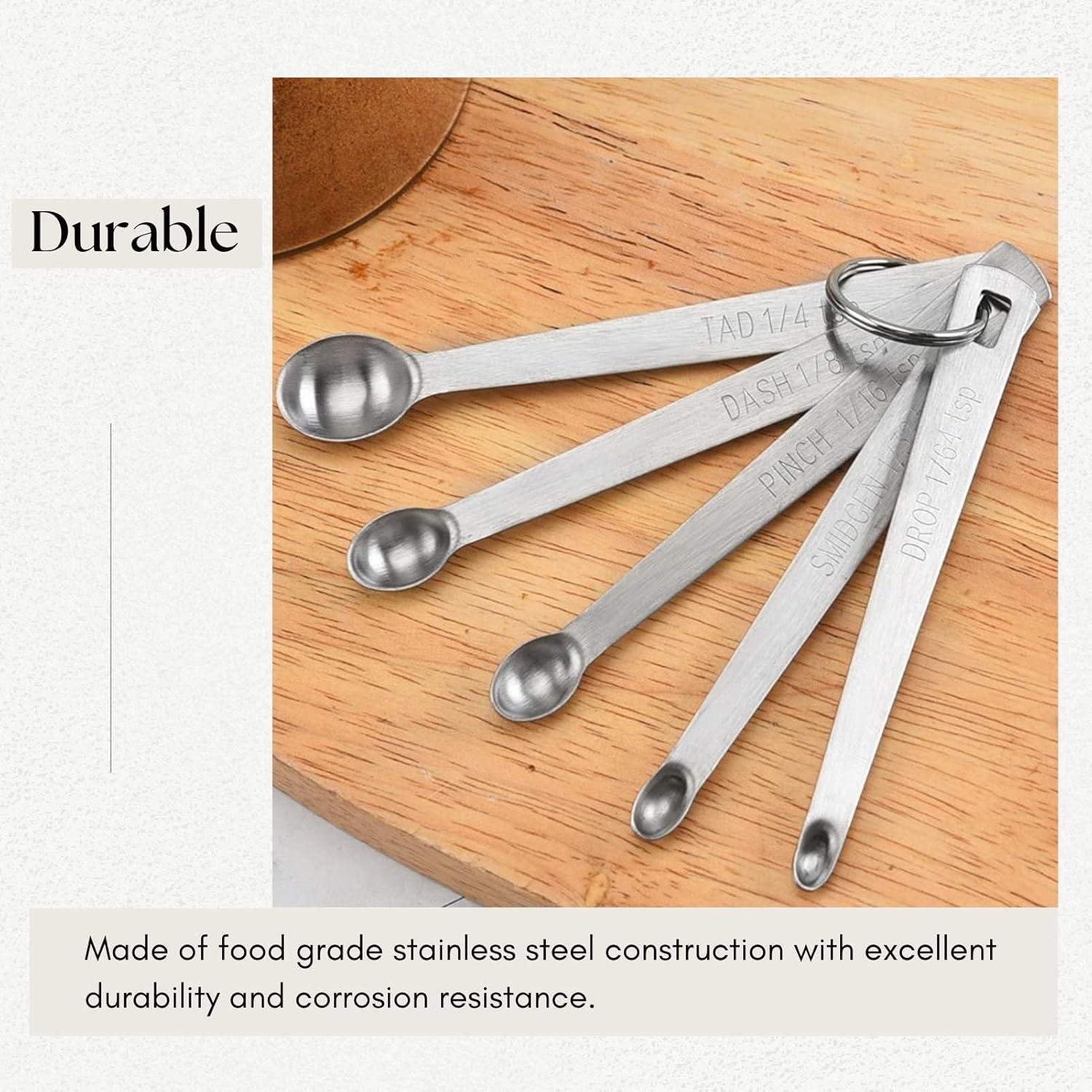 14PCS Measuring Spoons Set, 1 tbsp, 1/2 tbsp, and 1-1/16tsp Stainless Steel Measuring Spoons for Cooking Baking Spice Jars and Liquid Ingredients