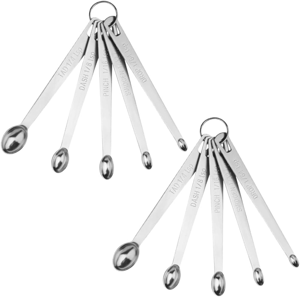 14PCS Measuring Spoons Set, 1 tbsp, 1/2 tbsp, and 1-1/16tsp Stainless Steel Measuring Spoons for Cooking Baking Spice Jars and Liquid Ingredients