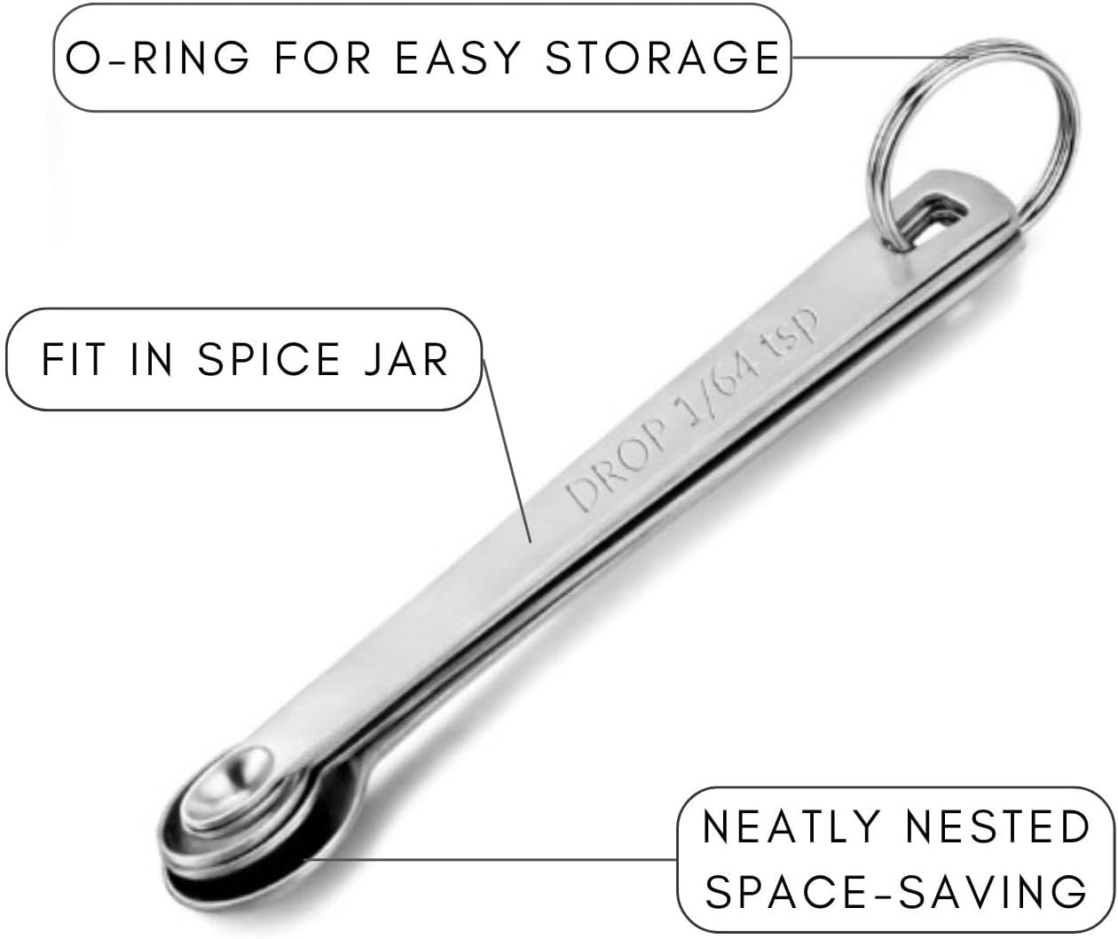 14PCS Measuring Spoons Set, 1 tbsp, 1/2 tbsp, and 1-1/16tsp Stainless Steel Measuring Spoons for Cooking Baking Spice Jars and Liquid Ingredients