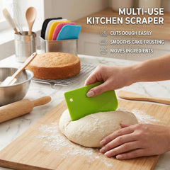 12PCS Dough Scraper, Plastic Thickened Bench Scraper 6 Colors Multipurpose Bowl Scraper for Kitchen, Baking, Cake, Bread, Pizza, and Pastry