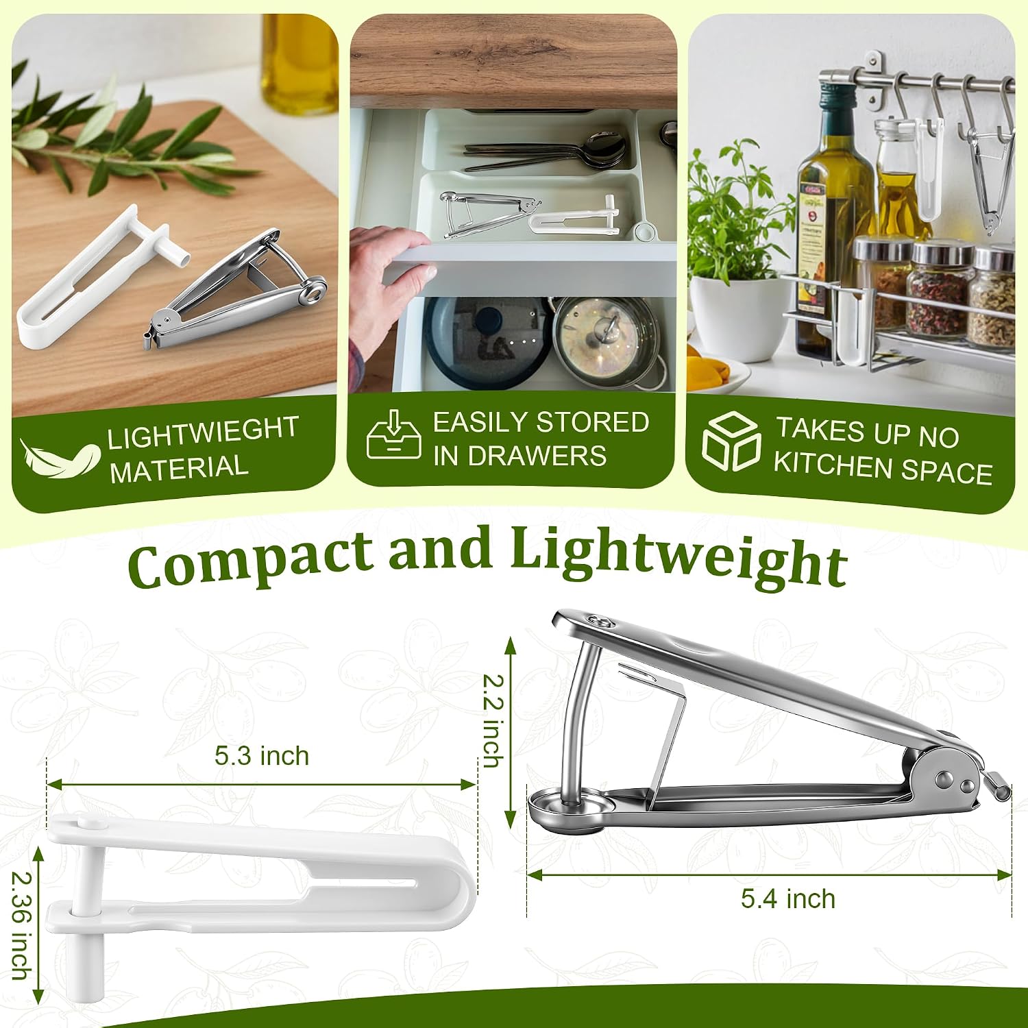 1 Set Olive Stuffer with Pitter, Blue Cheese Olive Stuffer Tool Kit | Food Grade PP Olive Stuffer Tool, Applied to Make Accompaniment to Martinis and Cocktail, Easy to Clean, Simple to Operate