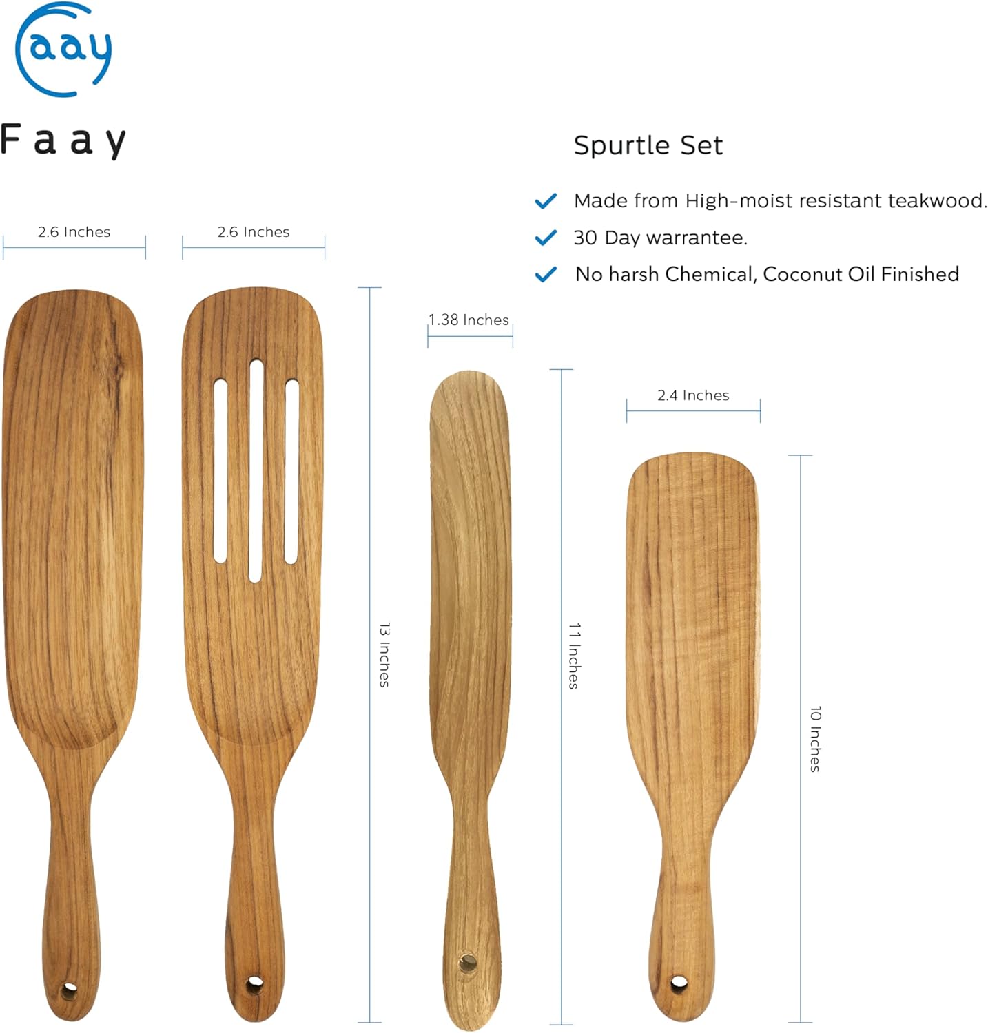 13" Dough Whisk, 100% Healthy Teak Kitchen Utensils for Bread Mixing, Sourdough, Batter Preparation, Baking, and Cooking Tools