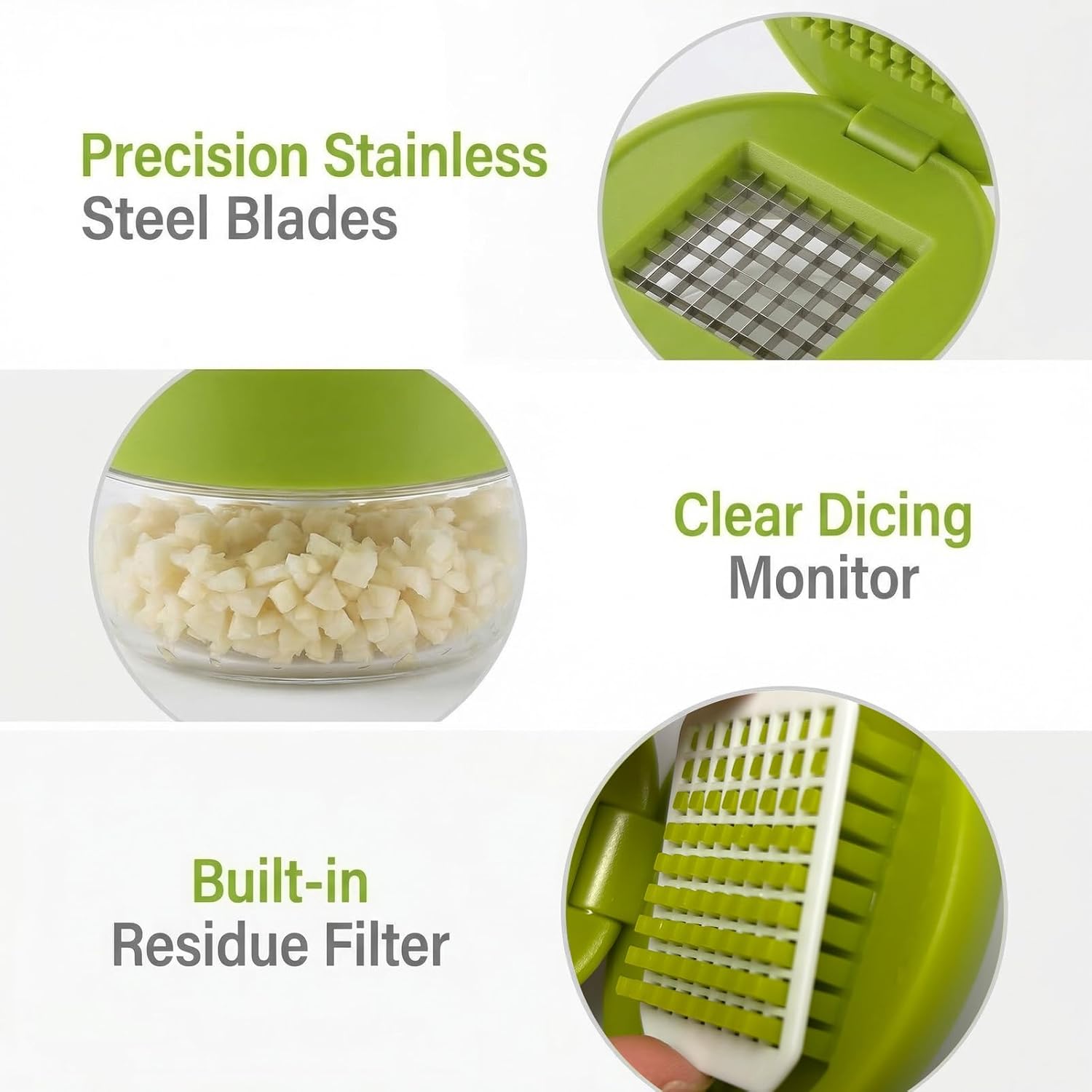 1 Set, 3-in-1 Stainless Steel Garlic Press and Mincer Set with Silicone Peeler, Cleaning Brush, and Storage Container, Multi-Purpose Food Chopper for Easy Garlic Preparation