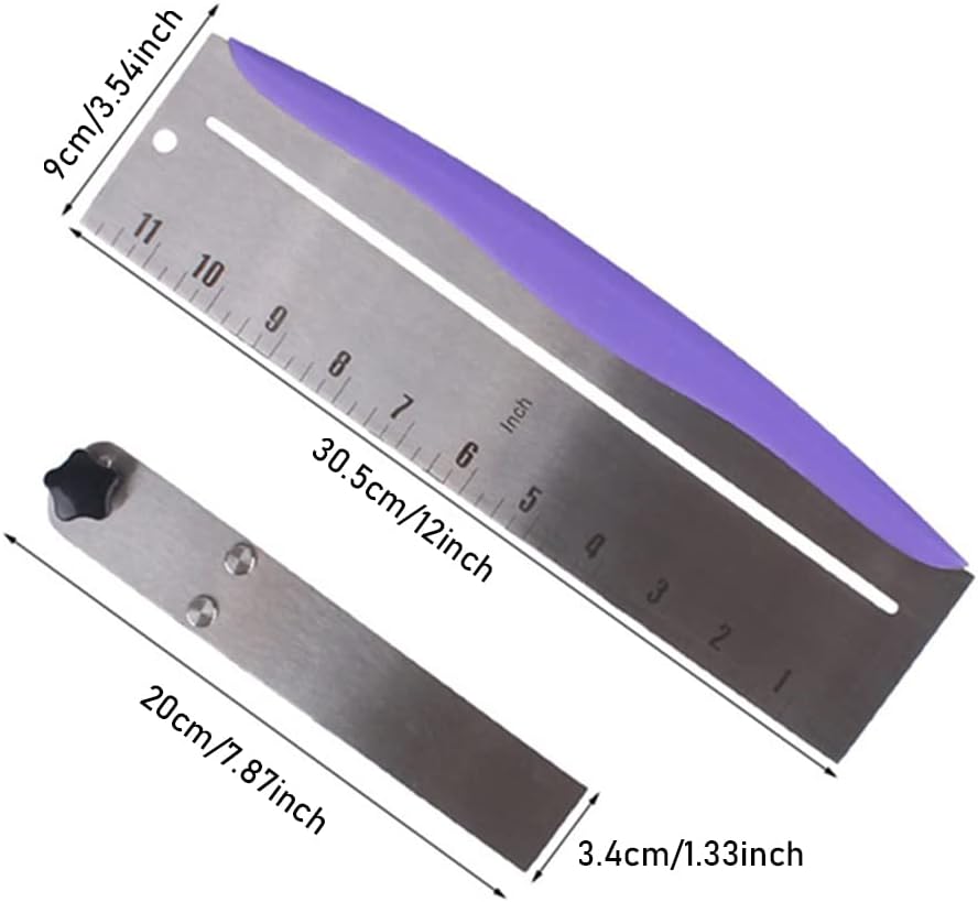 12 Inch Adjustable Cake Scraper, Leveler and Smoother with Clear Scale | Stainless Steel Cake Icing Smoother for Frosting, Mousse, Cream Cakes and Decorating,Hanging Hole,Heat-resistant Blade