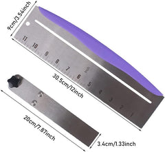 12 Inch Adjustable Cake Scraper, Leveler and Smoother with Clear Scale | Stainless Steel Cake Icing Smoother for Frosting, Mousse, Cream Cakes and Decorating,Hanging Hole,Heat-resistant Blade