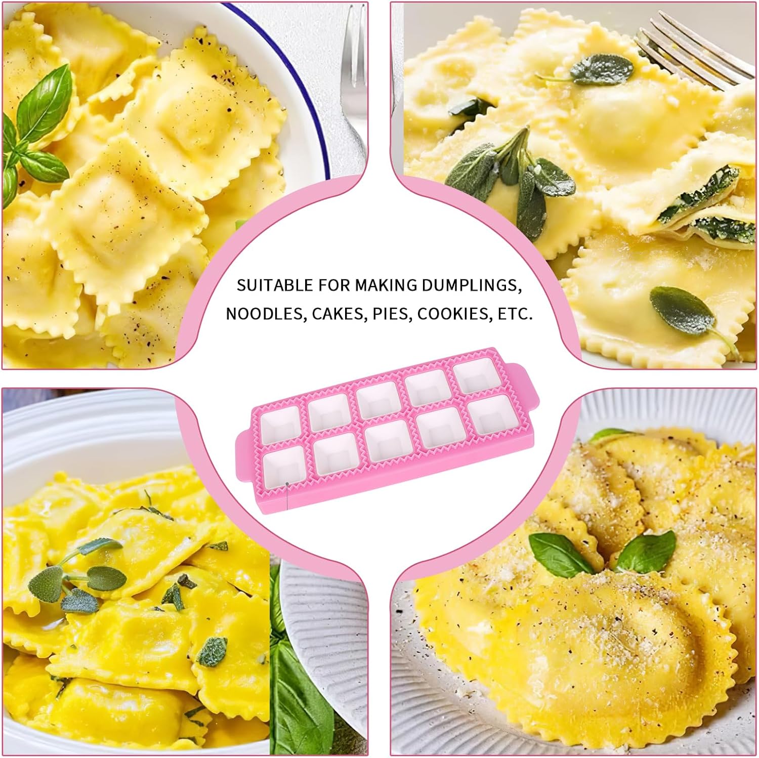13Pcs Wood Pasta Making Kit | Pasta Tools with Rolling Pin,Ravioli Mold,Ravioli Cutter,Gnocchi Board,Pasta Stamps,Dumpling Tool,Stick Dough Scraper
