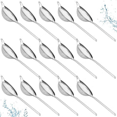 15 Pcs Stainless Steel Small Strainer, Small Fine Mesh Tea Strainer, Mini Stainless Steel Sieve with Handle, Kitchen Metal Sifter Strainers for Tea, Juicing, Coffee, Cocktail, Powdered Sugar, Matcha