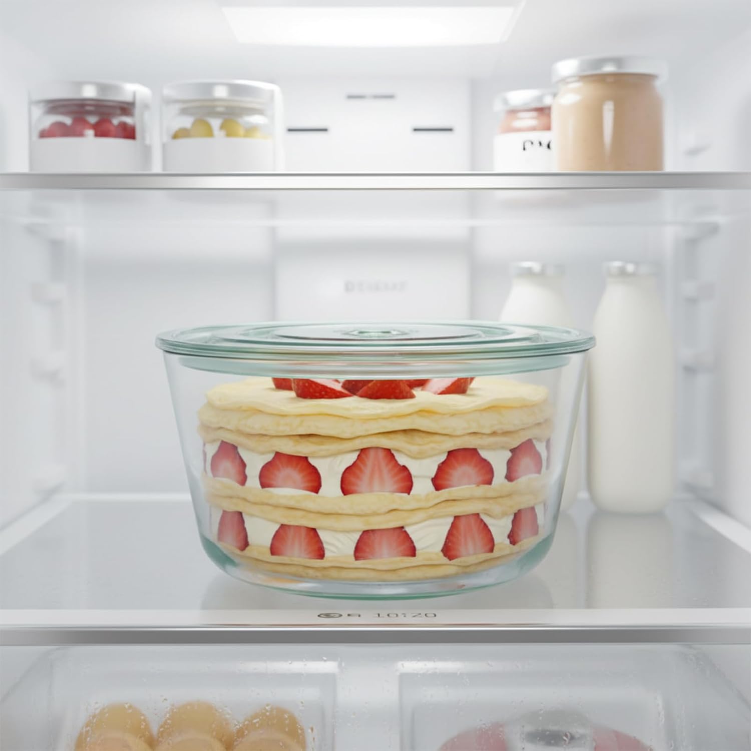 101 oz Large Trifle Bowl with Plastic Lid, Airtight Clear Thickened Glass Salad Bowl, Trifle Dish for Cakes Popcorn Fruit Dessert Baking, Food Storage Container for Parties Weddings Holiday, Round