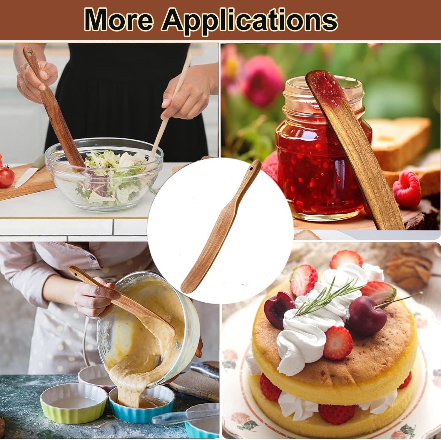 13inch Acacia Wooden Spatula Dough Whisk for Cooking Sourdough Wood Spurtle Kitchen Cooking Utensils Wood Spoon Cooking Mixing Tool for Sourdough Starter Cookware Pot Stir,Spurtles Kitchen Tools