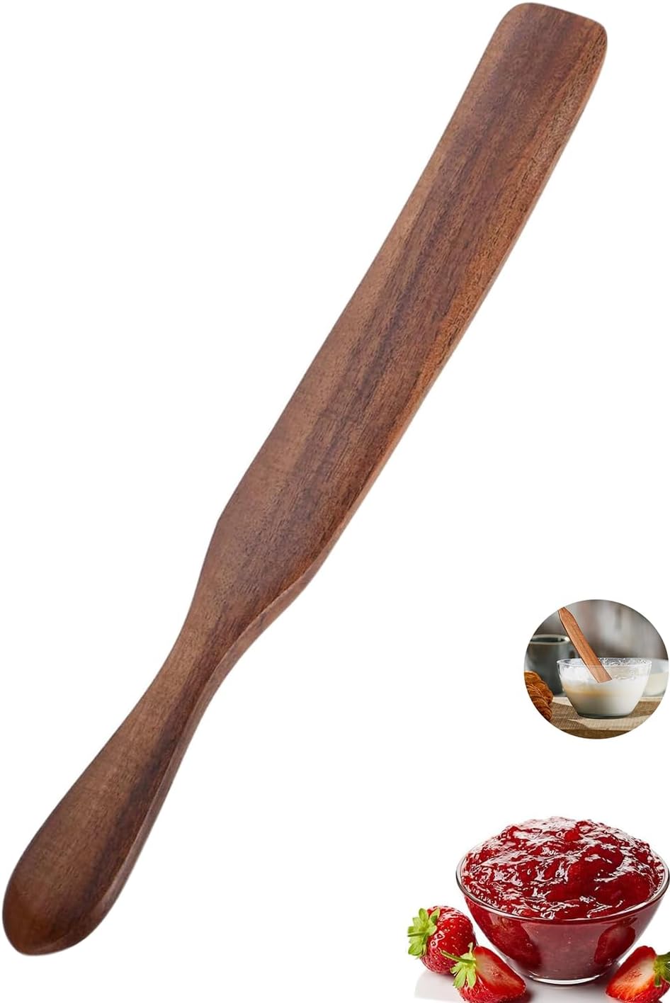 13inch Acacia Wooden Spatula Dough Whisk for Cooking Sourdough Wood Spurtle Kitchen Cooking Utensils Wood Spoon Cooking Mixing Tool for Sourdough Starter Cookware Pot Stir,Spurtles Kitchen Tools