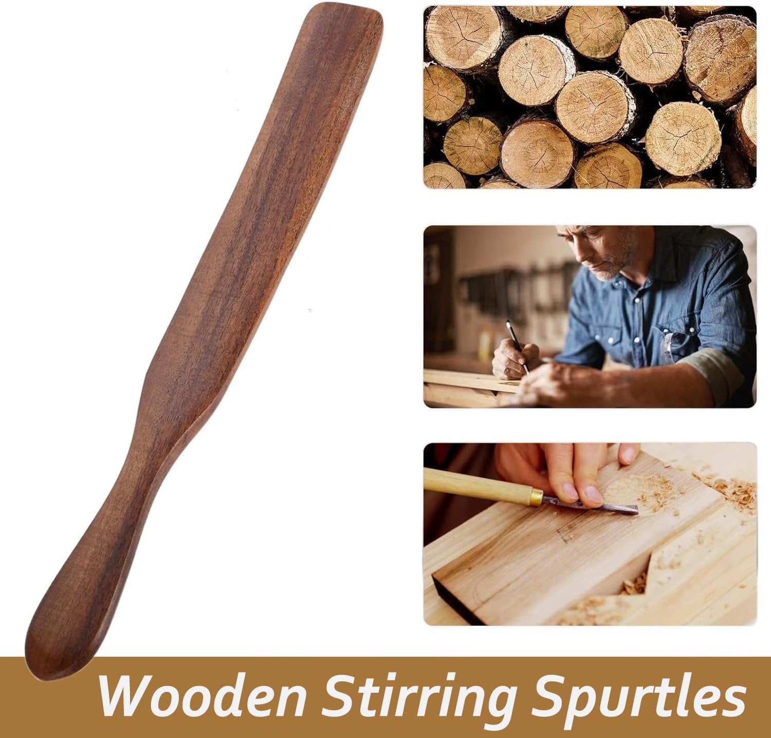 13inch Acacia Wooden Spatula Dough Whisk for Cooking Sourdough Wood Spurtle Kitchen Cooking Utensils Wood Spoon Cooking Mixing Tool for Sourdough Starter Cookware Pot Stir,Spurtles Kitchen Tools