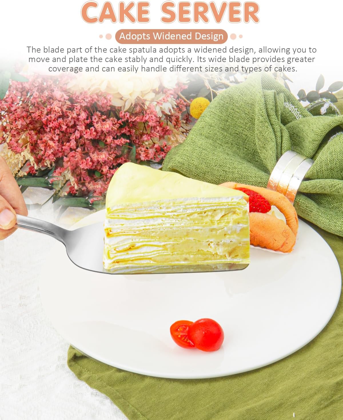 13-Inch Premium Cake Cutting Set for wedding .Exquisite Cake Knife and Server Set with Serrated Design, Ideal for Pastries, Pies, and Desserts (Gold)