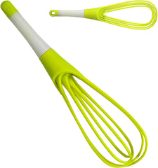 12-Inch Collapsible 2-In-1 Balloon/Flat Whisk, Green