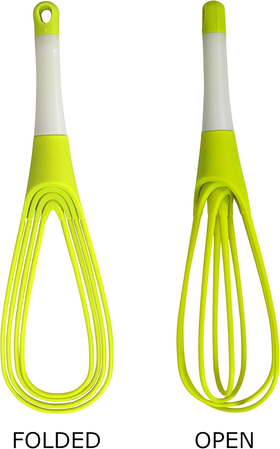 12-Inch Collapsible 2-In-1 Balloon/Flat Whisk, Green
