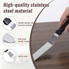 1 Offset Spatula and 3 Icing Smoother Scrapers Set, Frosting Knife Cake Decorating Kit Thickened Stainless Steel Baking Accessories