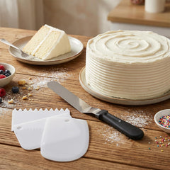 1 Offset Spatula and 3 Icing Smoother Scrapers Set, Frosting Knife Cake Decorating Kit Thickened Stainless Steel Baking Accessories