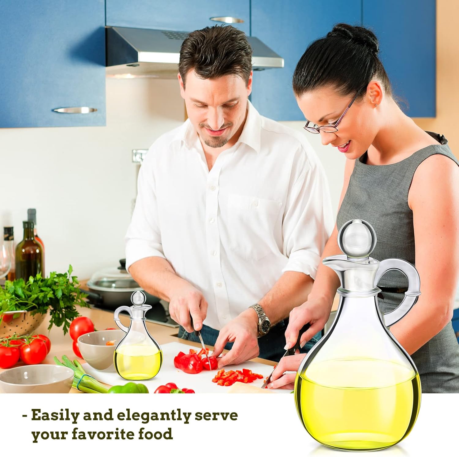 12 Pcs 12 oz Glass Oil Cruets with Stopper Bottle Vinegar Dispenser Small Salad Dressing Container Round Jar Glass Serving Syrup Bottles with Handle for Sauce Water Olive Oil