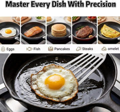 1 Thin Flexible & Sturdy Fish Spatula Stainless Steel for Kitchen Cooking Use Fish Spatula Egg Flipper BBQ Flipper Stainless Steel Blade Thin Flexible, Welded Middle, Dishwasher Safe -Silver
