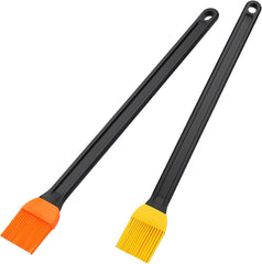 14in 2 Tone Silicone Basting Brush, Non-Slip Long Handle | Grill Brush with Non Slip Grip Long Handle, Kitchen Brush for BBQ, Grilling, Baking, Roasting, Saucing