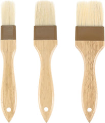 1-Set Pastry Brush, Wooden Handle Natural Bristle Basting BBQ Oil Brush for Cooking/Barbecue/Kitchen 1, 1.6, 2"