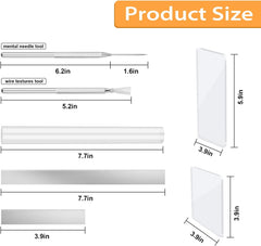 12 Pcs Polymer Clay Cutter Tools, Acrylic Roller for Polymer Clay, Acrylic Sheet Rectangle Shape, Clay Rolling Pin, Modeling Clay Carving Tools, Shaping Knife for Clay DIY, Earing Making, Jewelry