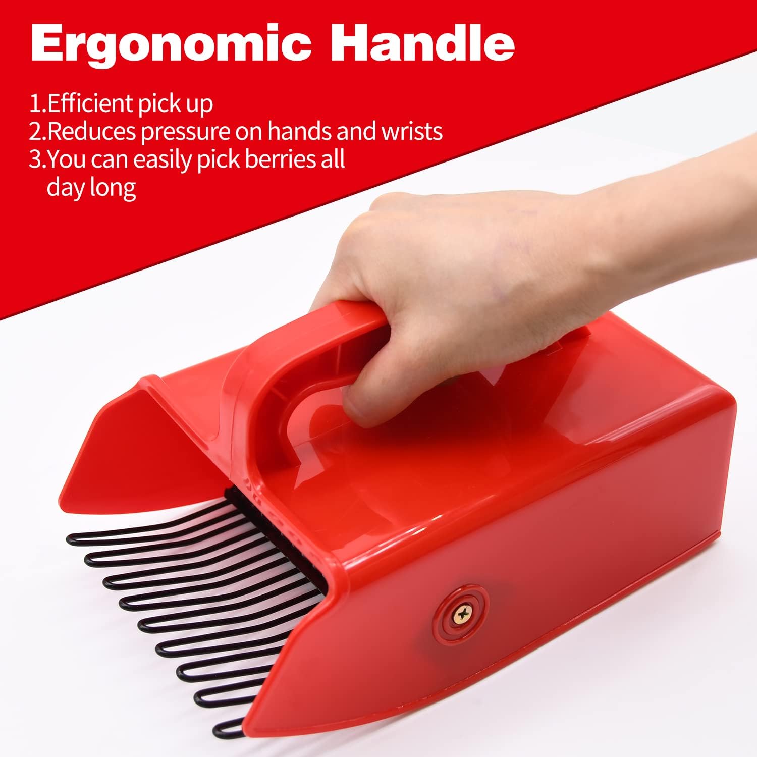1/2/4 Pack Berry Picker, with Metallic Comb and Ergonomic Handle | for Easier Berry Picking