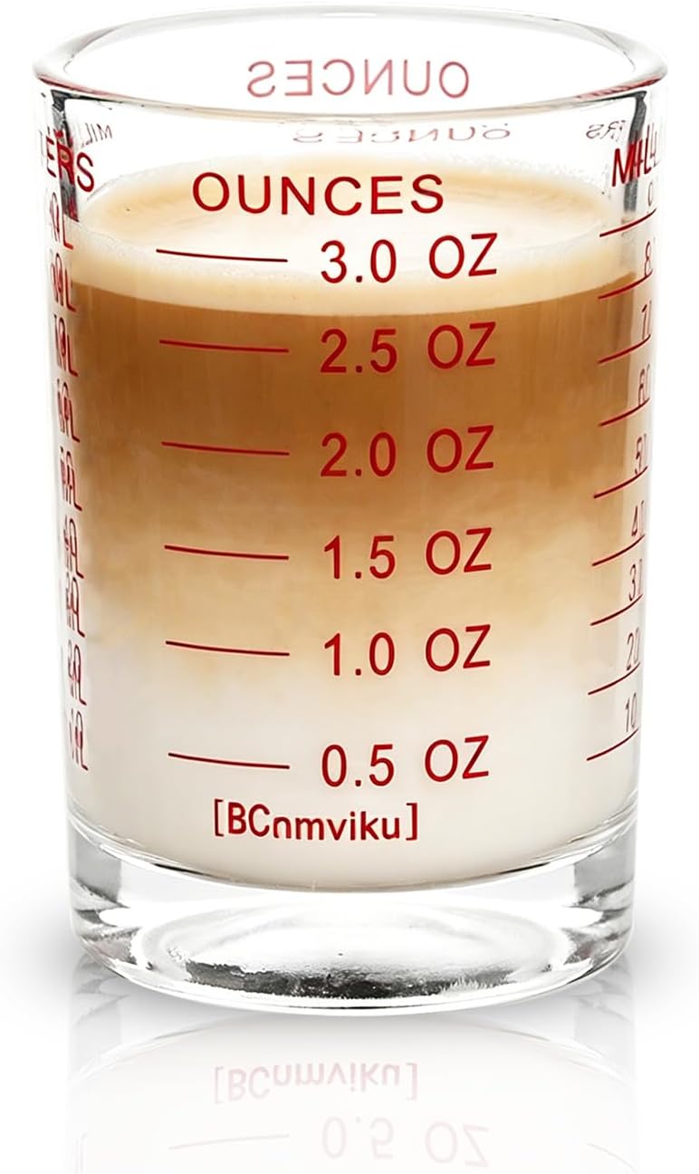 1 PACK Shot Glass Measuring Cup 3 Ounce/90ML Liquid Heavy High Espresso Glass Cup