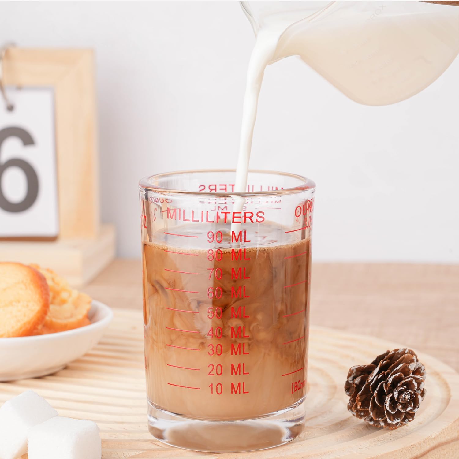 1 PACK Shot Glass Measuring Cup 3 Ounce/90ML Liquid Heavy High Espresso Glass Cup